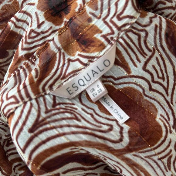 Esqualo Sheer Metallic Floral Blouse with Gold Thread Detail – EU 38 / US 8 - Picture 10 of 10